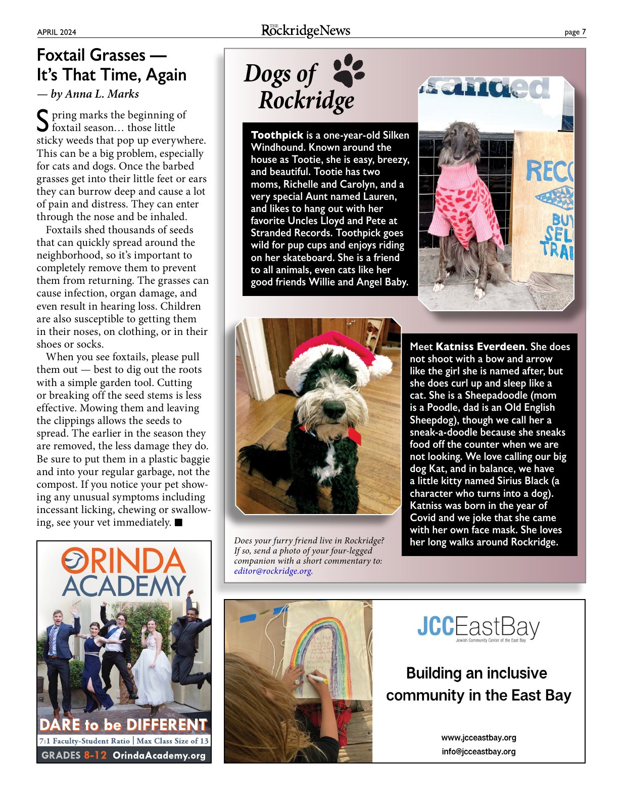 Click to zoom in The Rockridge News, April 2024, page 7