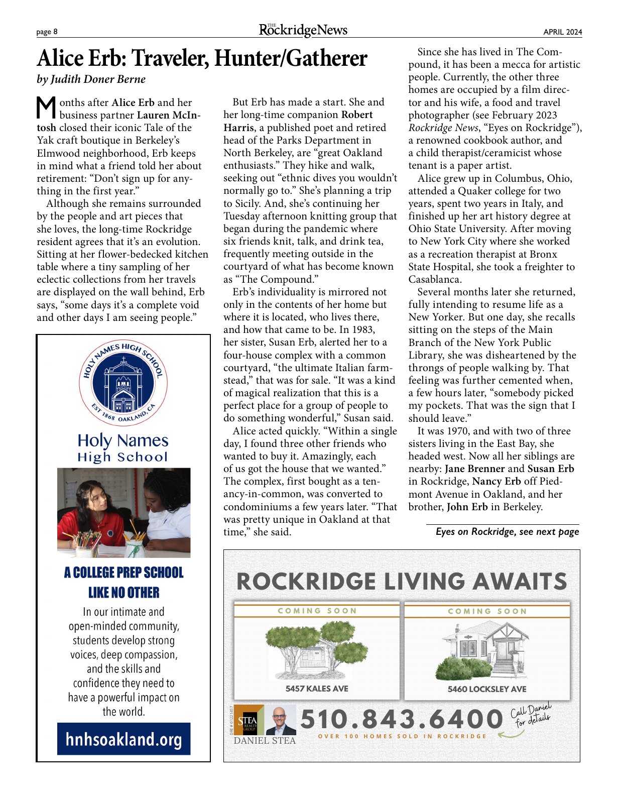 Click to zoom in The Rockridge News, April 2024, page 8