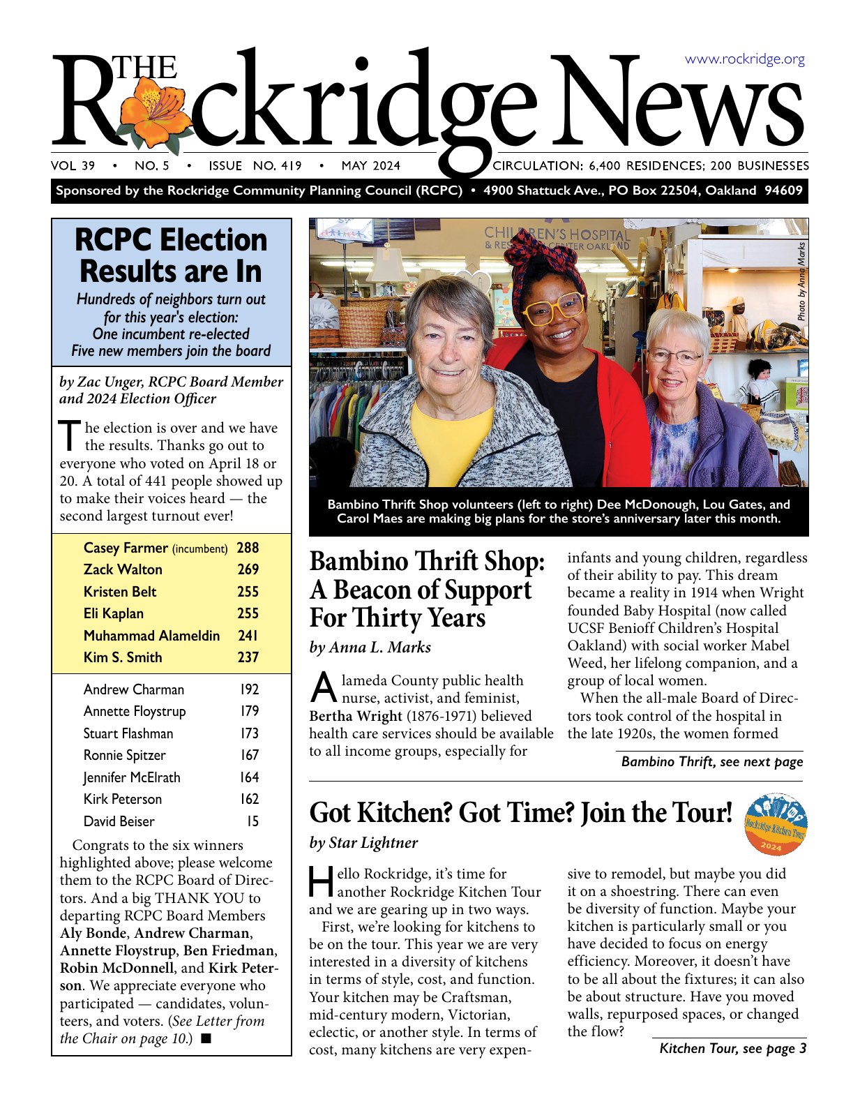 Click to zoom in The Rockridge News, May 2024, page 1