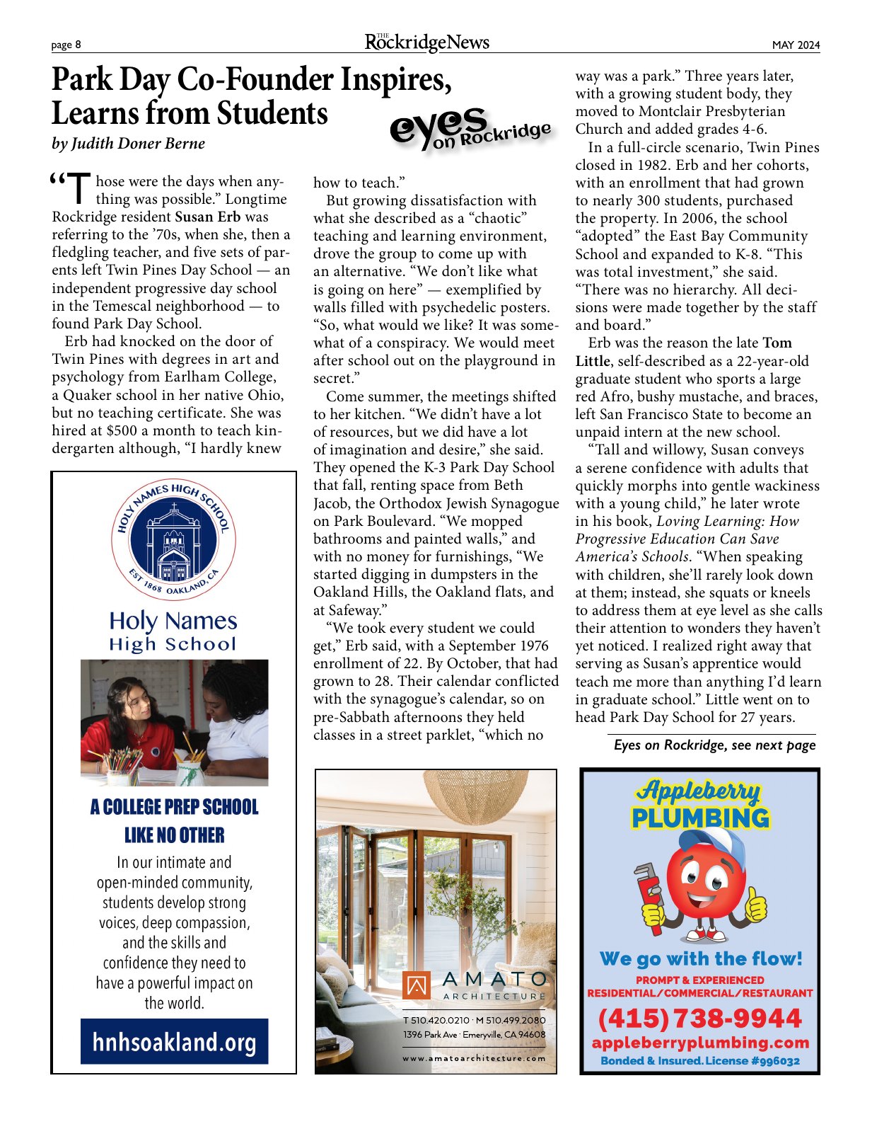 Click to zoom in The Rockridge News, May 2024, page 8