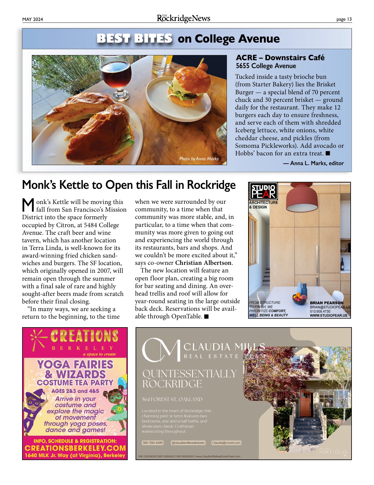 Click to zoom in The Rockridge News, May 2024, page 13