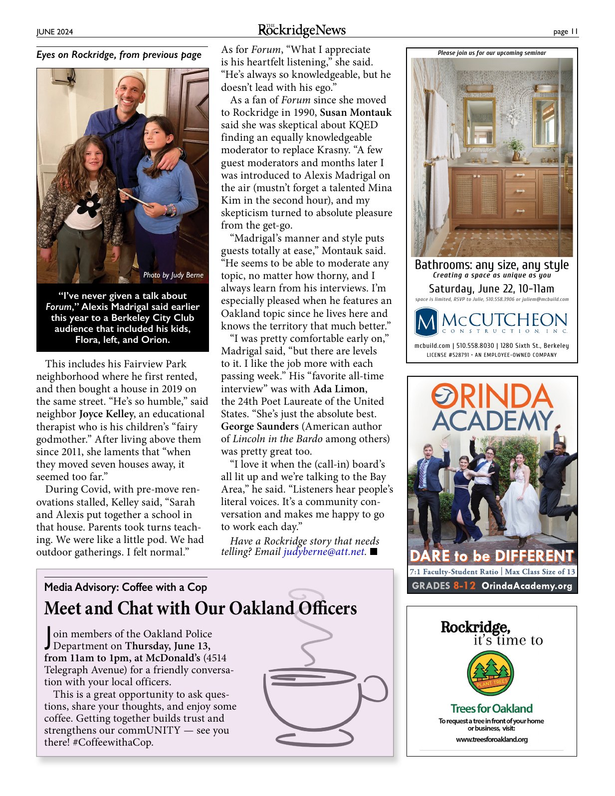 Click to zoom in The Rockridge News, June 2024, page 11