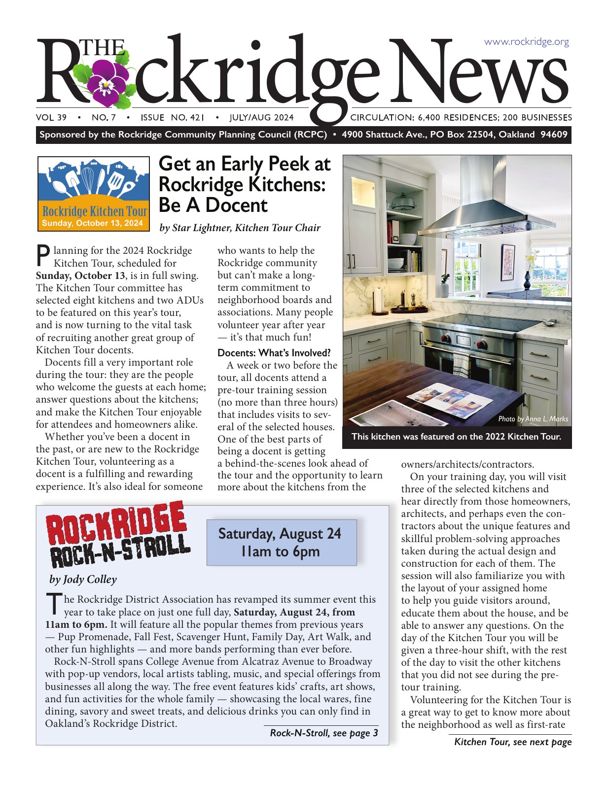 Click to zoom in The Rockridge News, July 2024, page 1