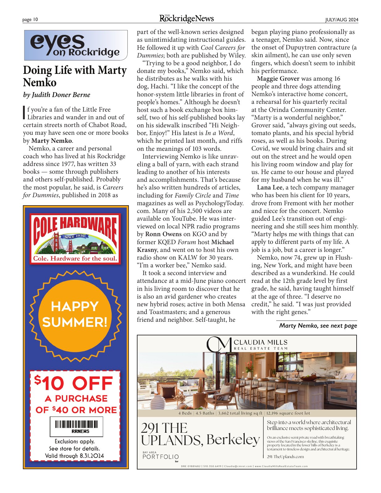 Click to zoom in The Rockridge News, July 2024, page 10