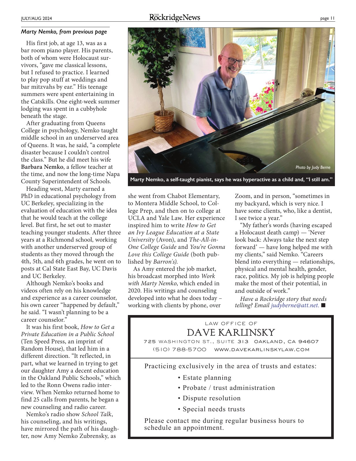Click to zoom in The Rockridge News, July 2024, page 11