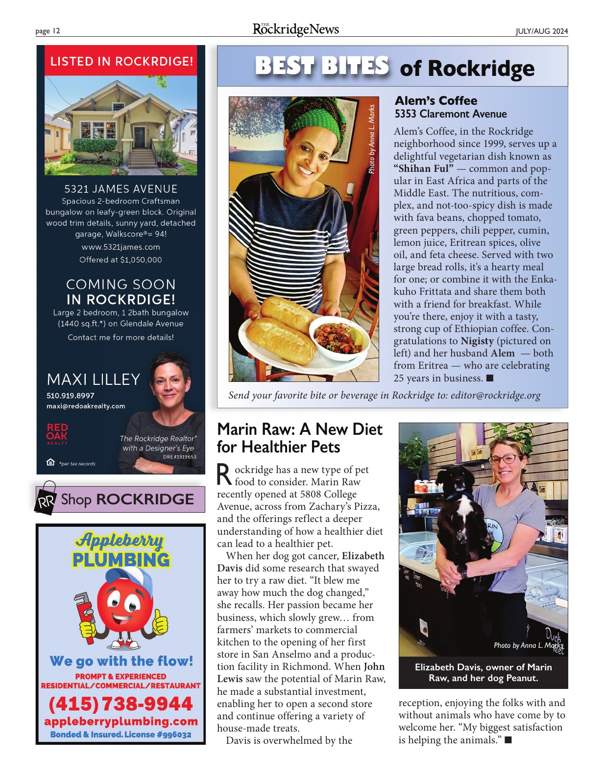 Click to zoom in The Rockridge News, July 2024, page 12