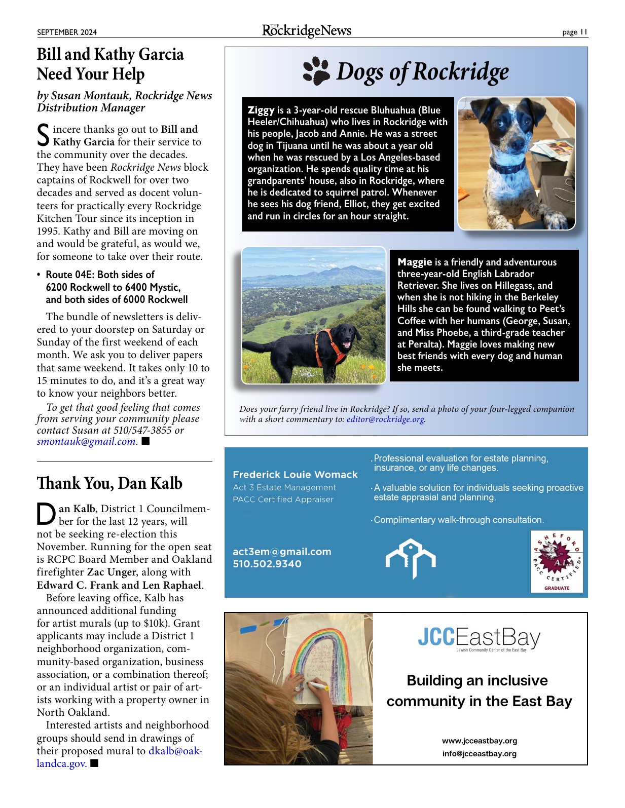 Click to zoom in The Rockridge News, September 2024, page 11