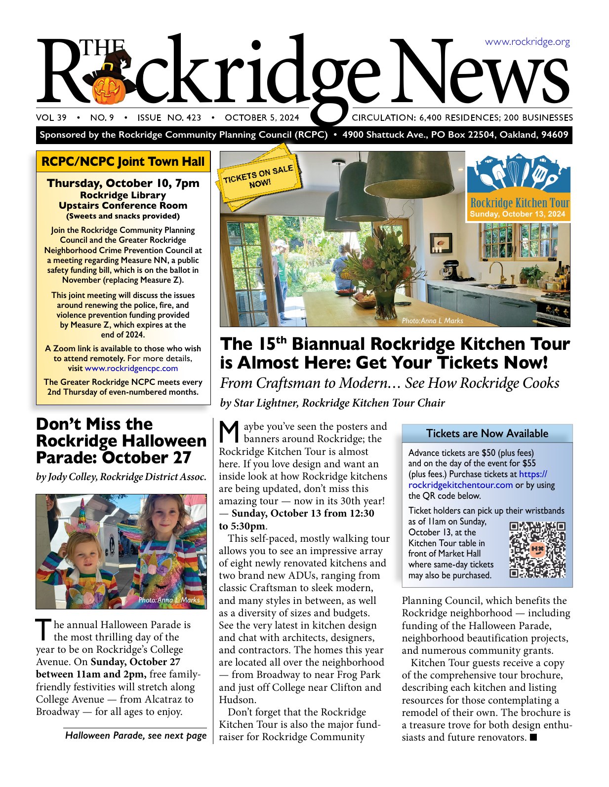Click to zoom in The Rockridge News, October 2024, page 1
