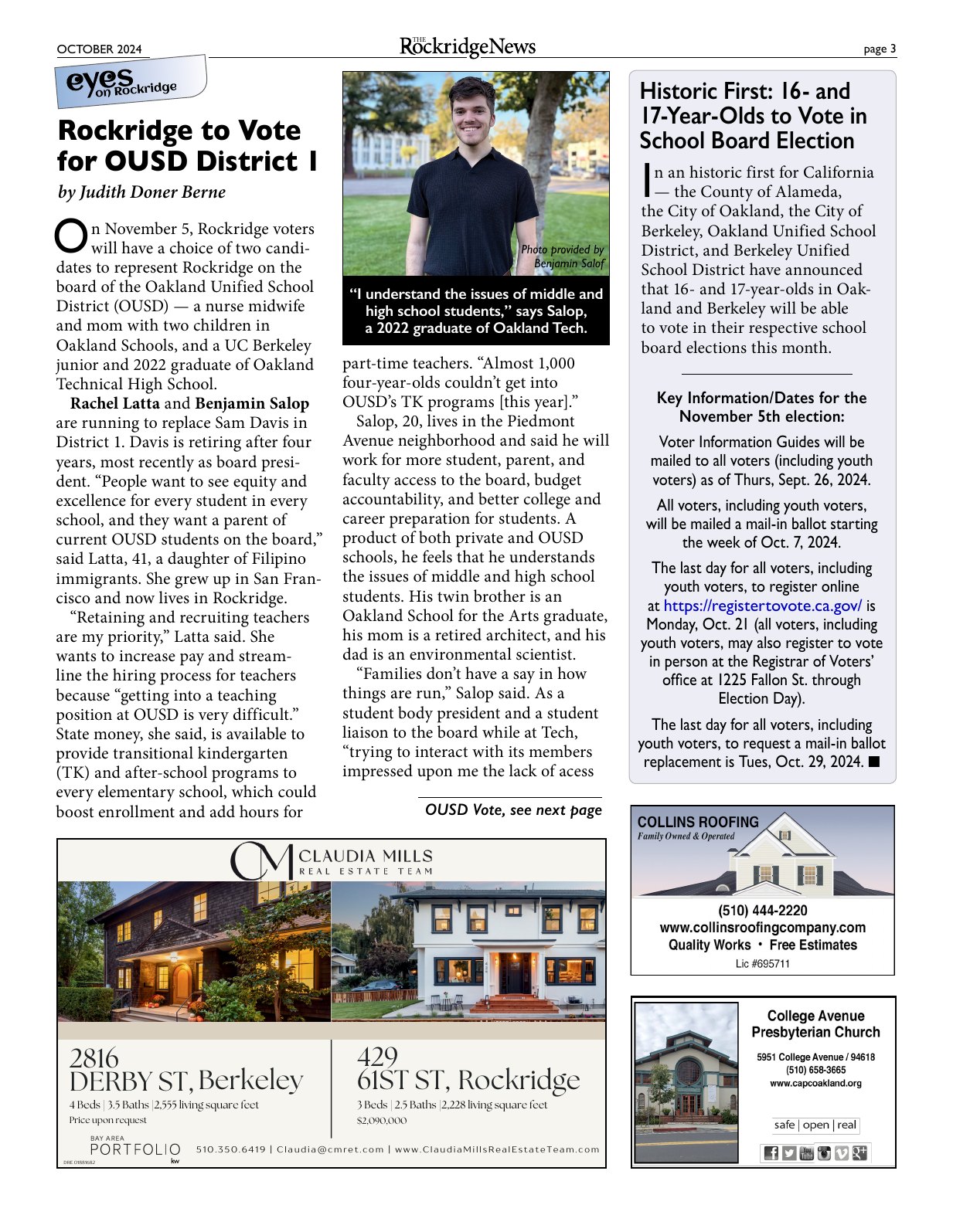 Click to zoom in The Rockridge News, October 2024, page 3