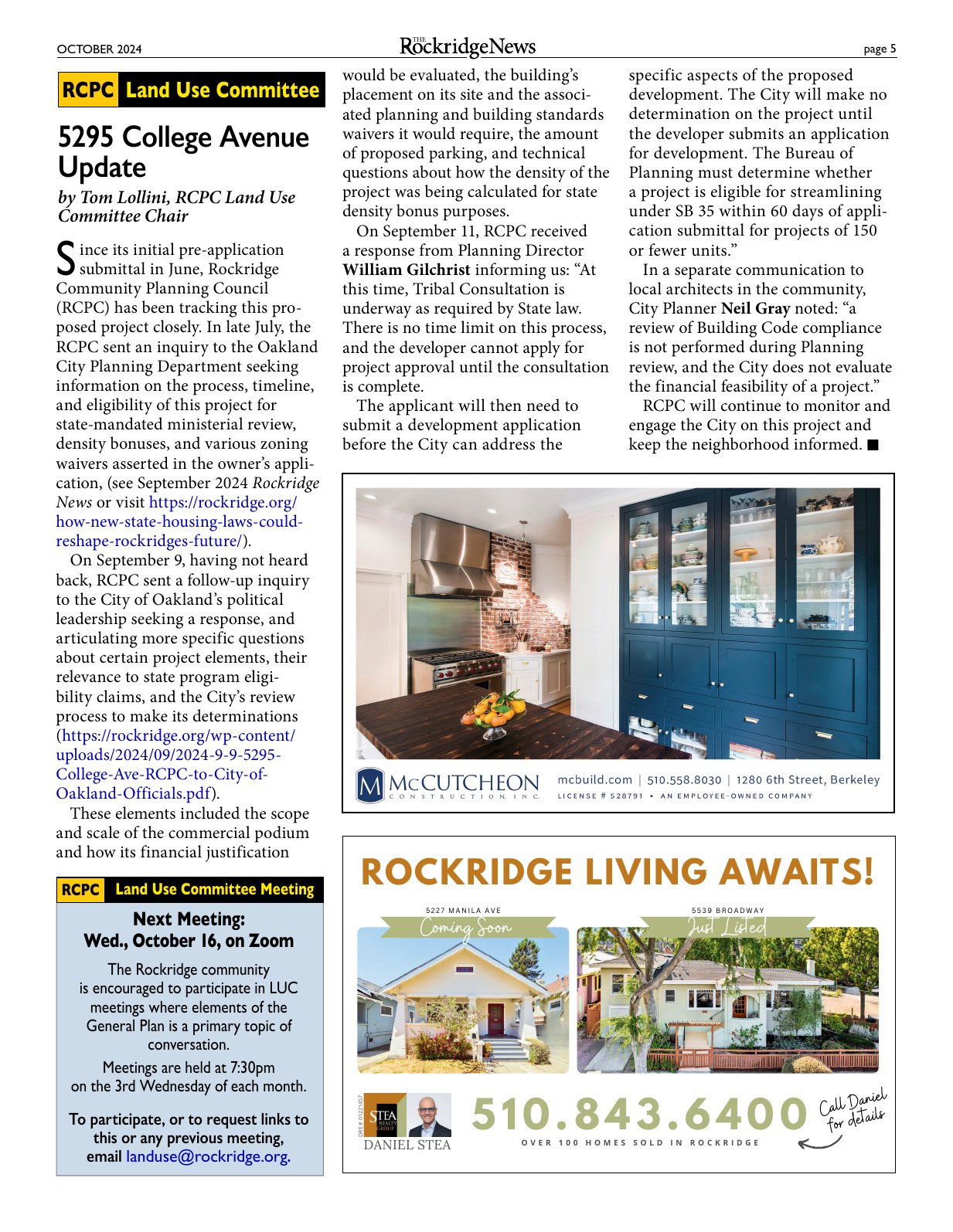 Click to zoom in The Rockridge News, October 2024, page 5