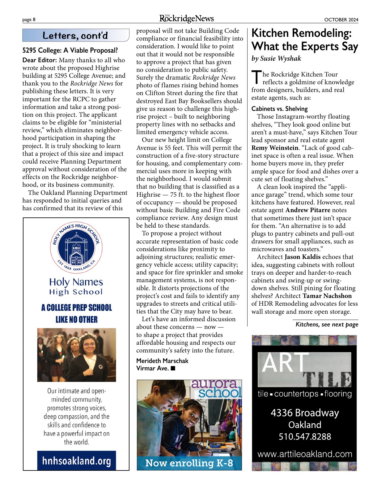 Click to zoom in The Rockridge News, October 2024, page 8