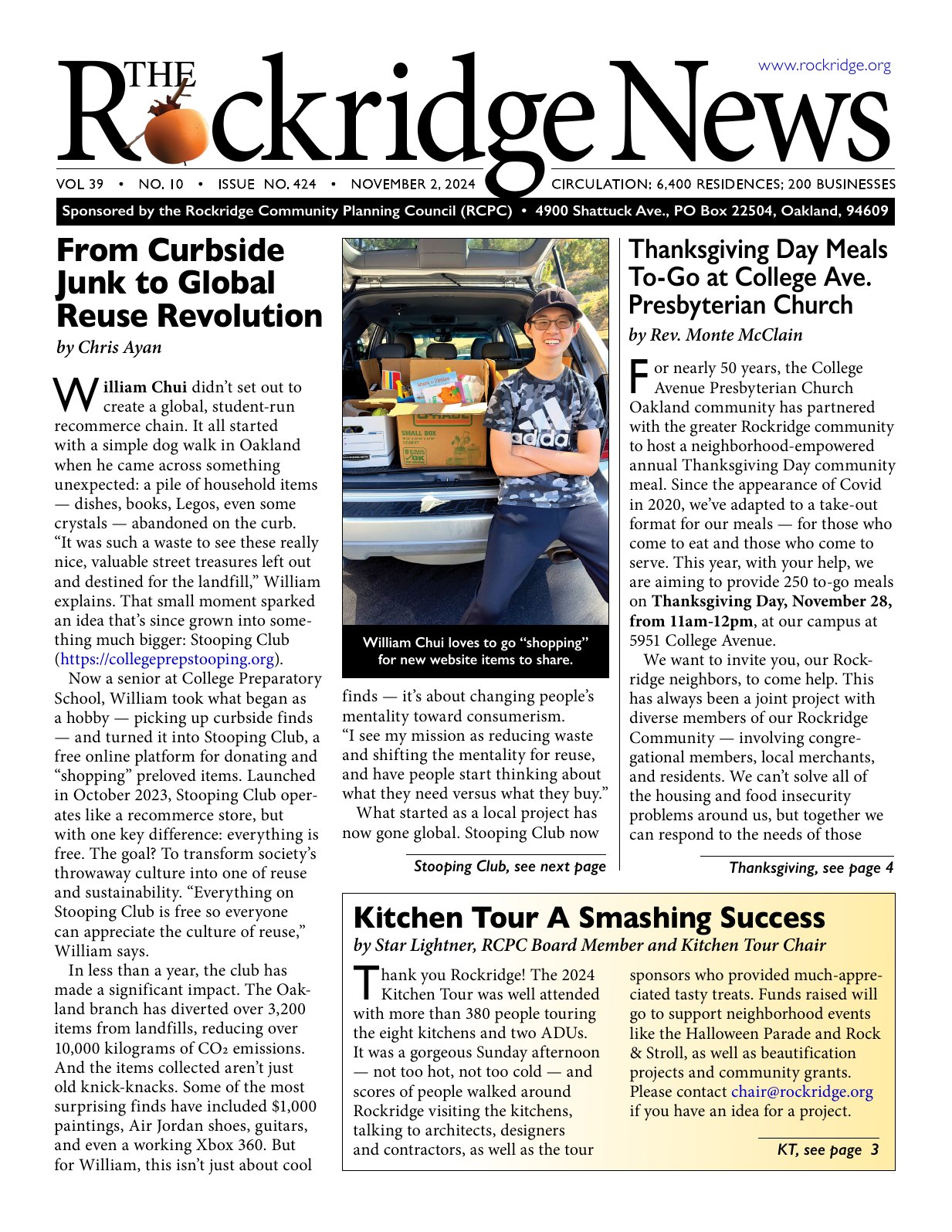 The Rockridge News, November 2024, page 1