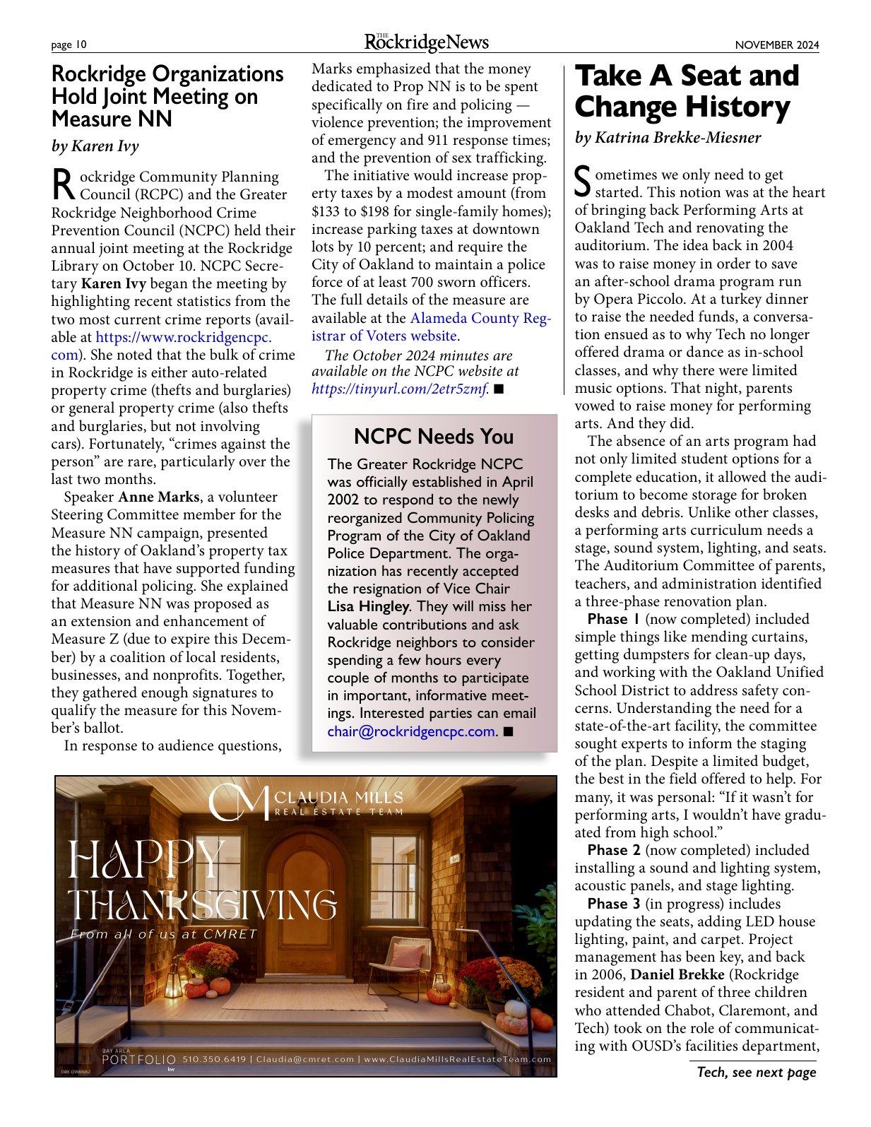Click to zoom in The Rockridge News, November 2024, page 10