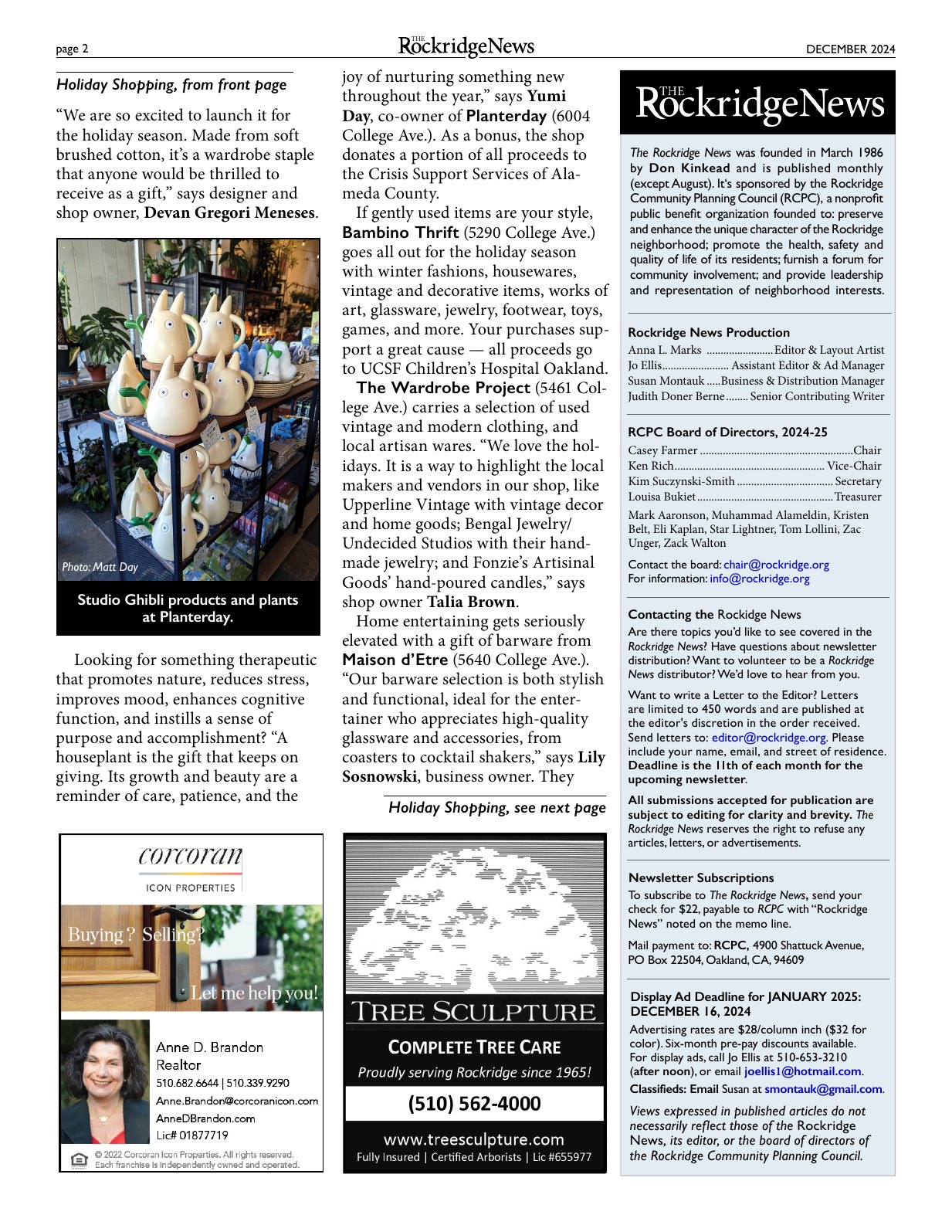 Click to zoom in The Rockridge News, December 2024, page 2