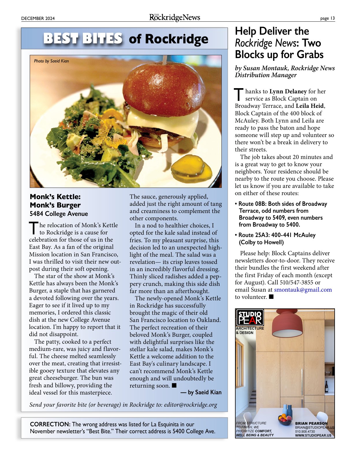 Click to zoom in The Rockridge News, December 2024, page 13