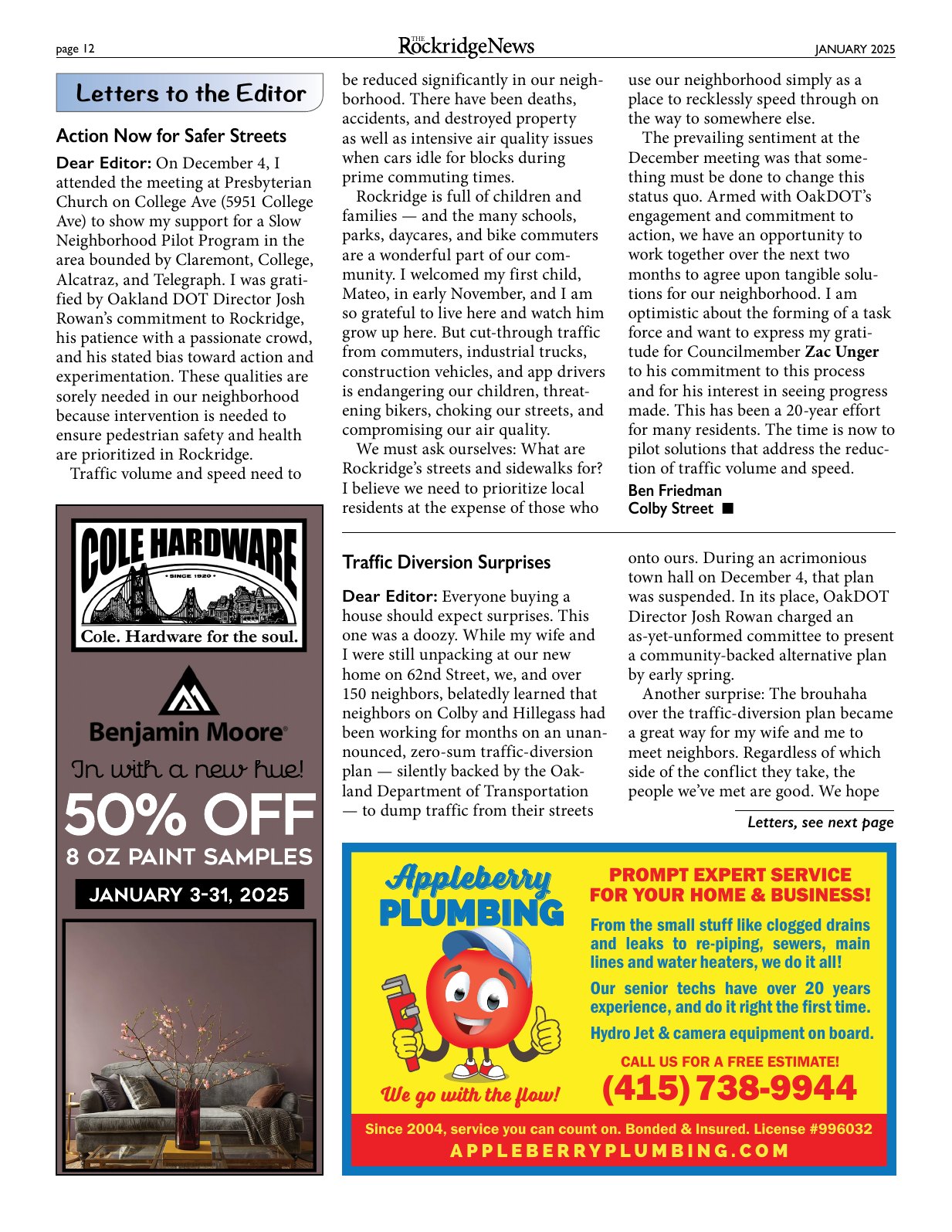 Click to zoom in The Rockridge News, January 2025, page 12