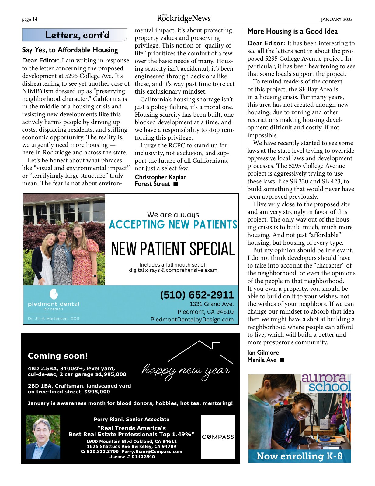 Click to zoom in The Rockridge News, January 2025, page 14