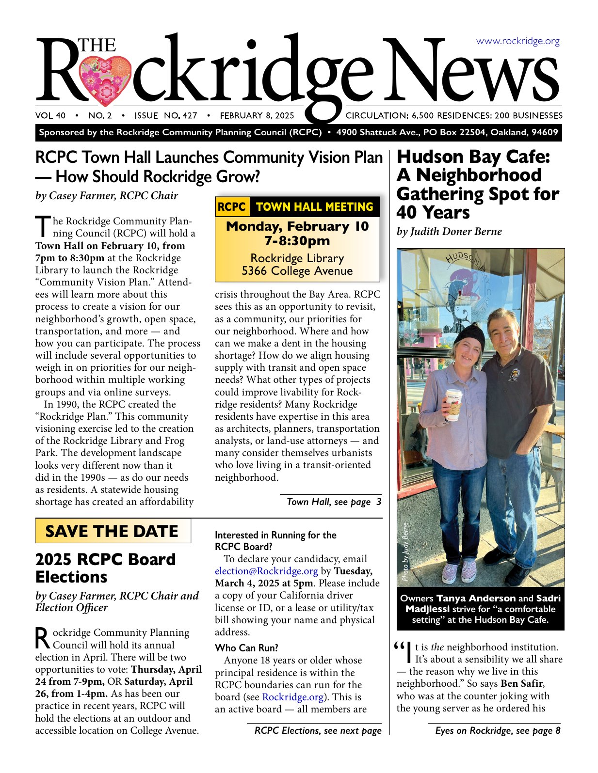 Click to zoom in The Rockridge News, February 2025, page 1