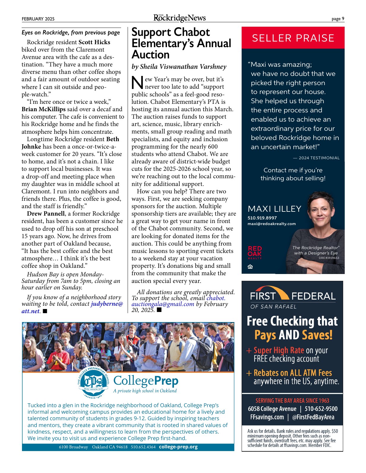 Click to zoom in The Rockridge News, February 2025, page 9