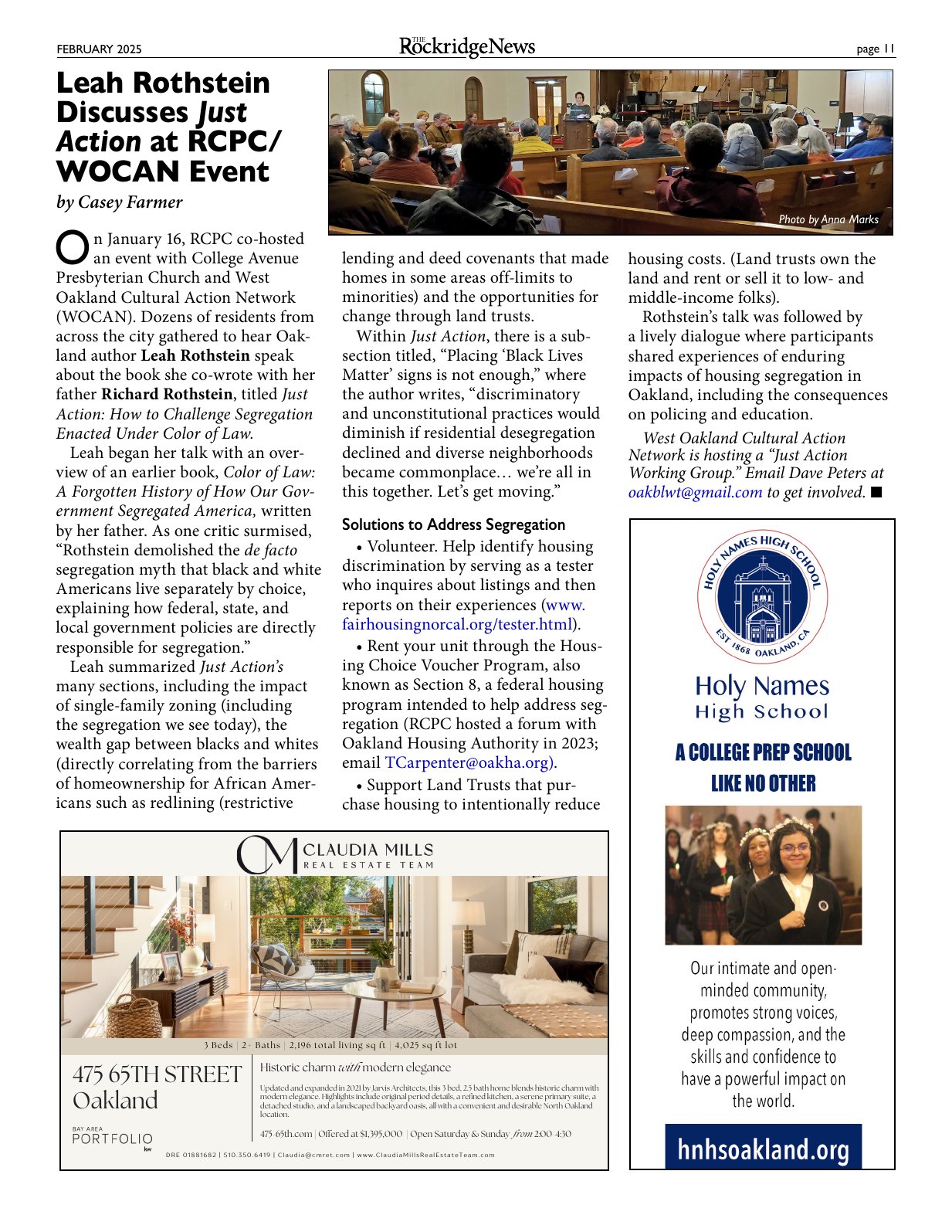 Click to zoom in The Rockridge News, February 2025, page 11