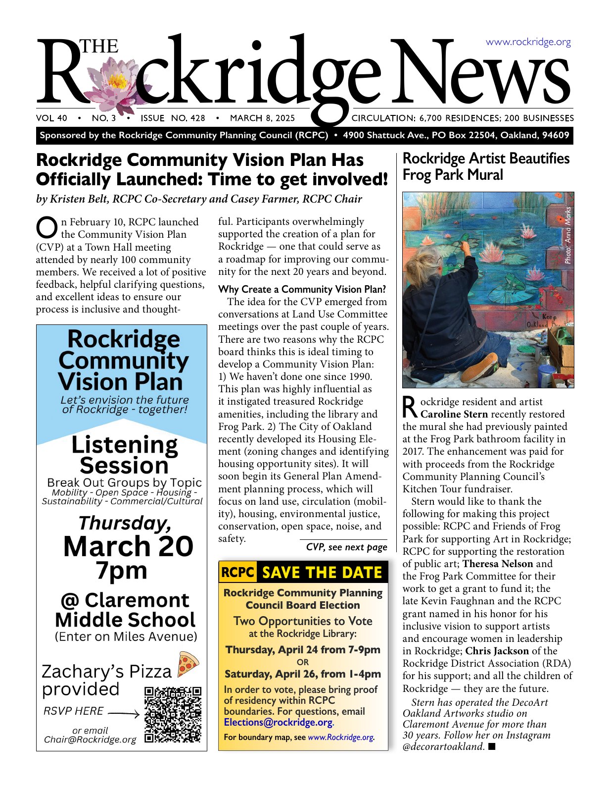 Click to zoom in The Rockridge News, March 2025, page 1