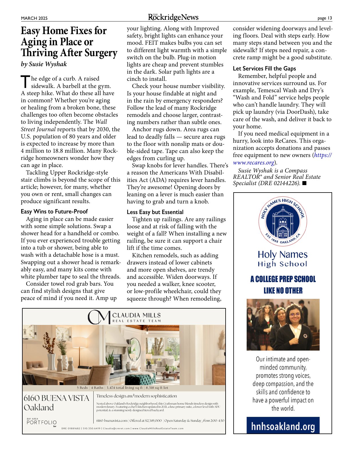 Click to zoom in The Rockridge News, March 2025, page 13