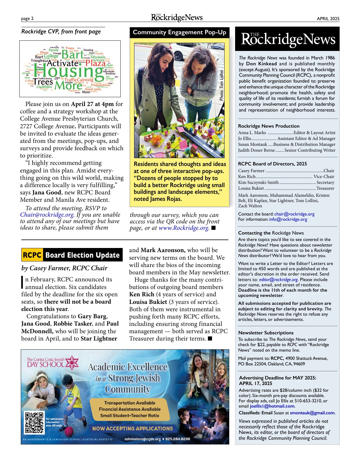 Click to zoom in The Rockridge News, April 2025, page 2