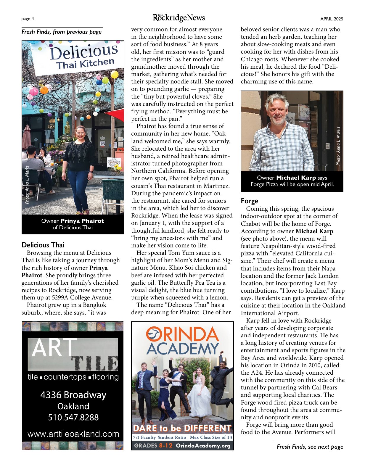 Click to zoom in The Rockridge News, April 2025, page 4