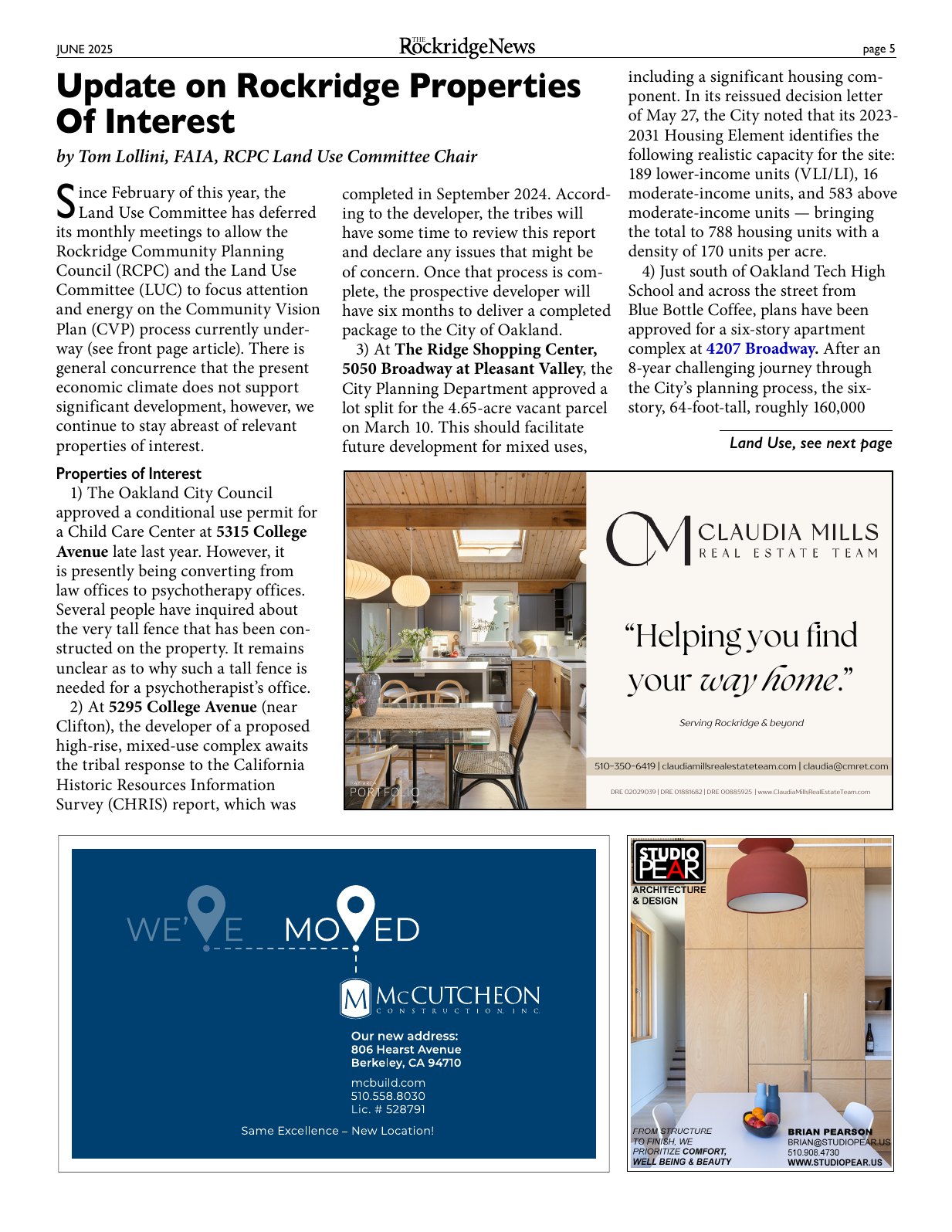 Click to zoom in The Rockridge News, June 2025, page 5
