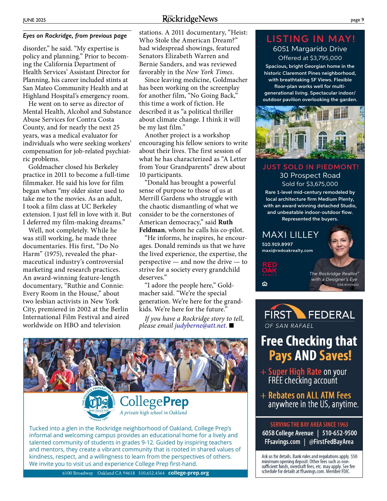 Click to zoom in The Rockridge News, June 2025, page 9