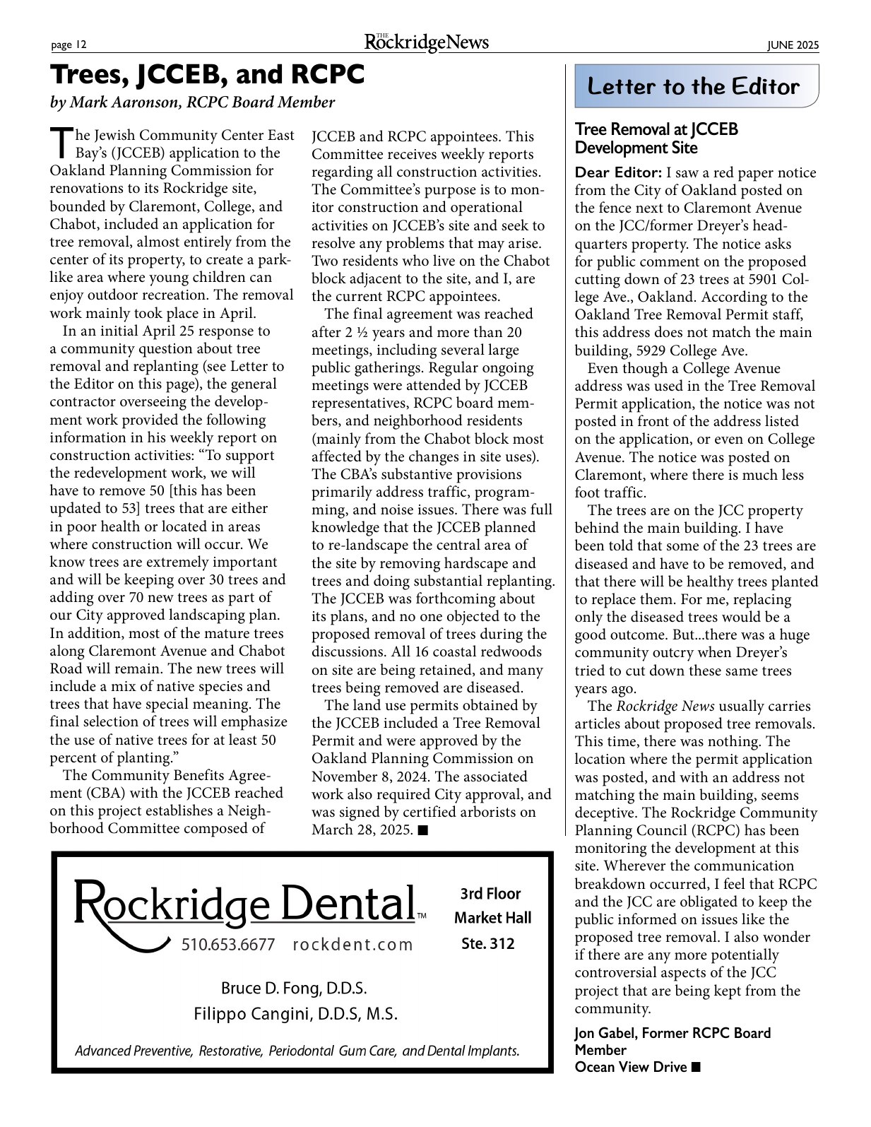 Click to zoom in The Rockridge News, June 2025, page 12