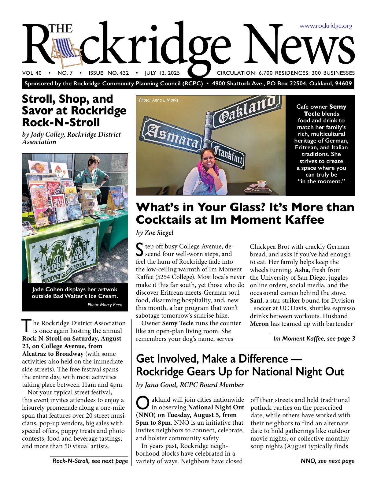 Click to zoom in The Rockridge News, July 2025, page 1