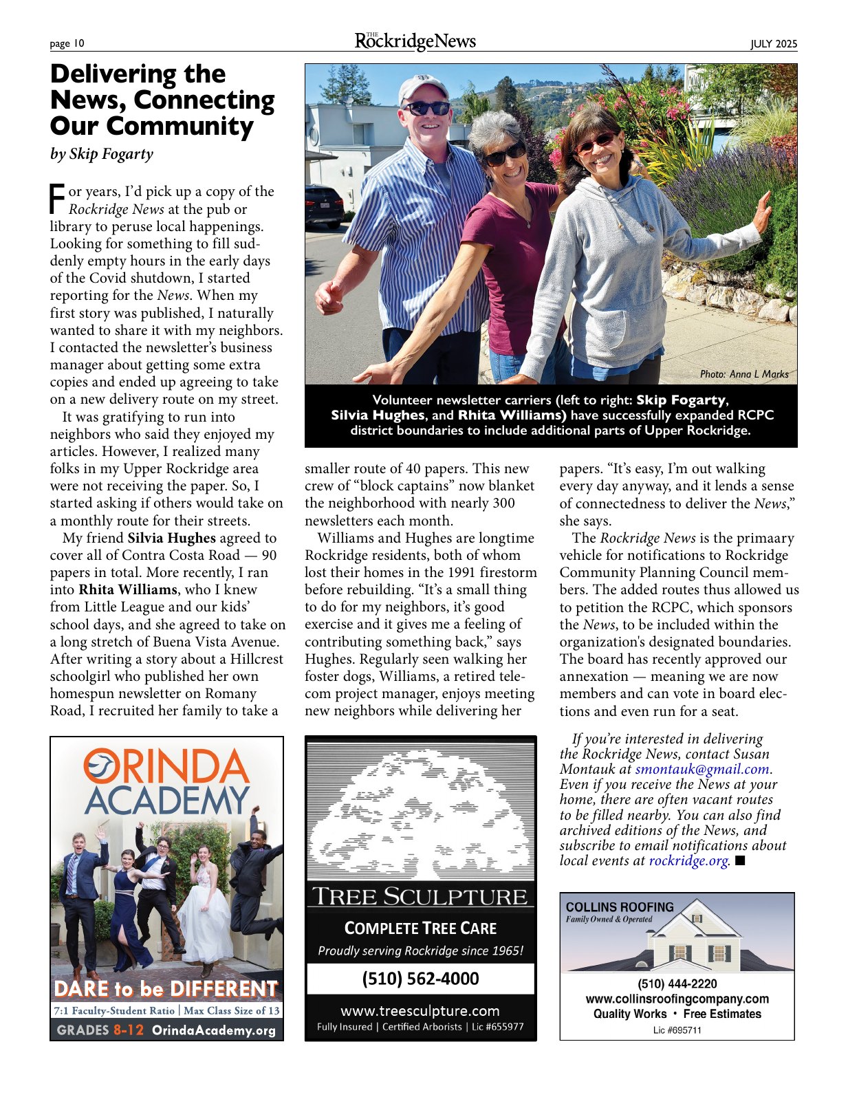 Click to zoom in The Rockridge News, July 2025, page 10
