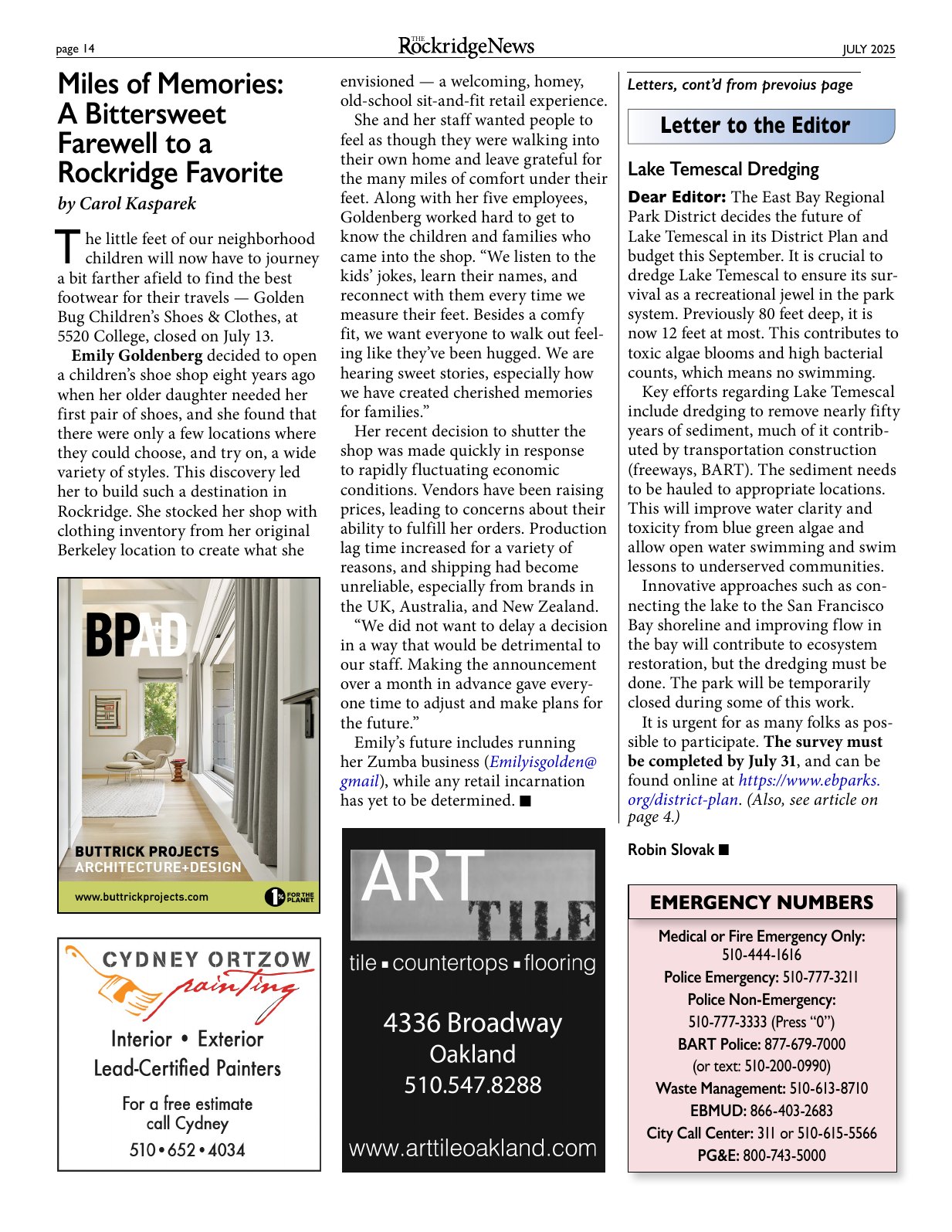 Click to zoom in The Rockridge News, July 2025, page 14