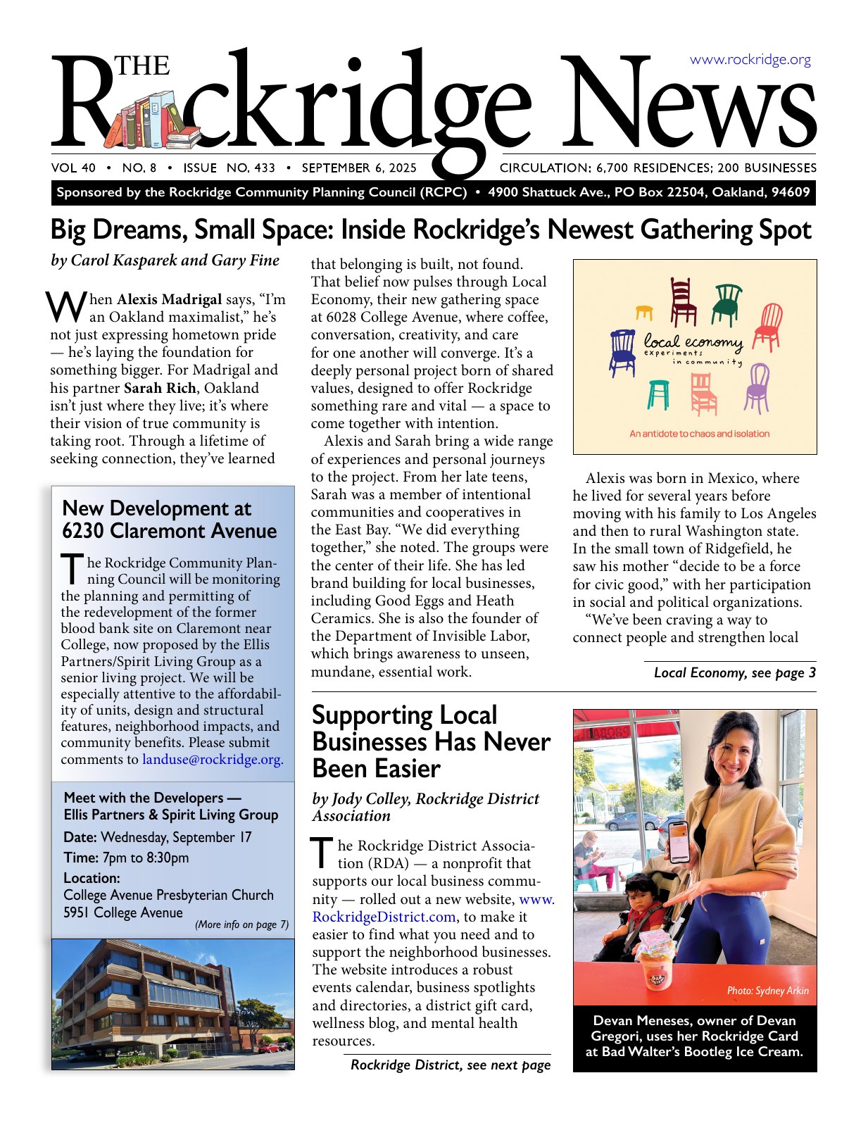 Click to zoom in The Rockridge News, September 2025, page 1