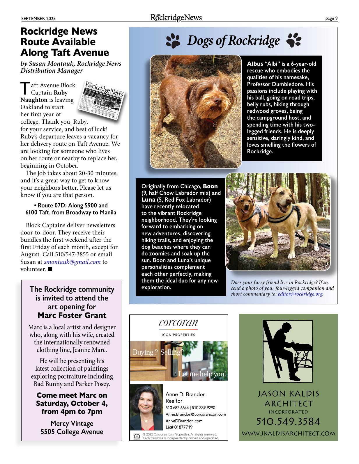 Click to zoom in The Rockridge News, September 2025, page 9