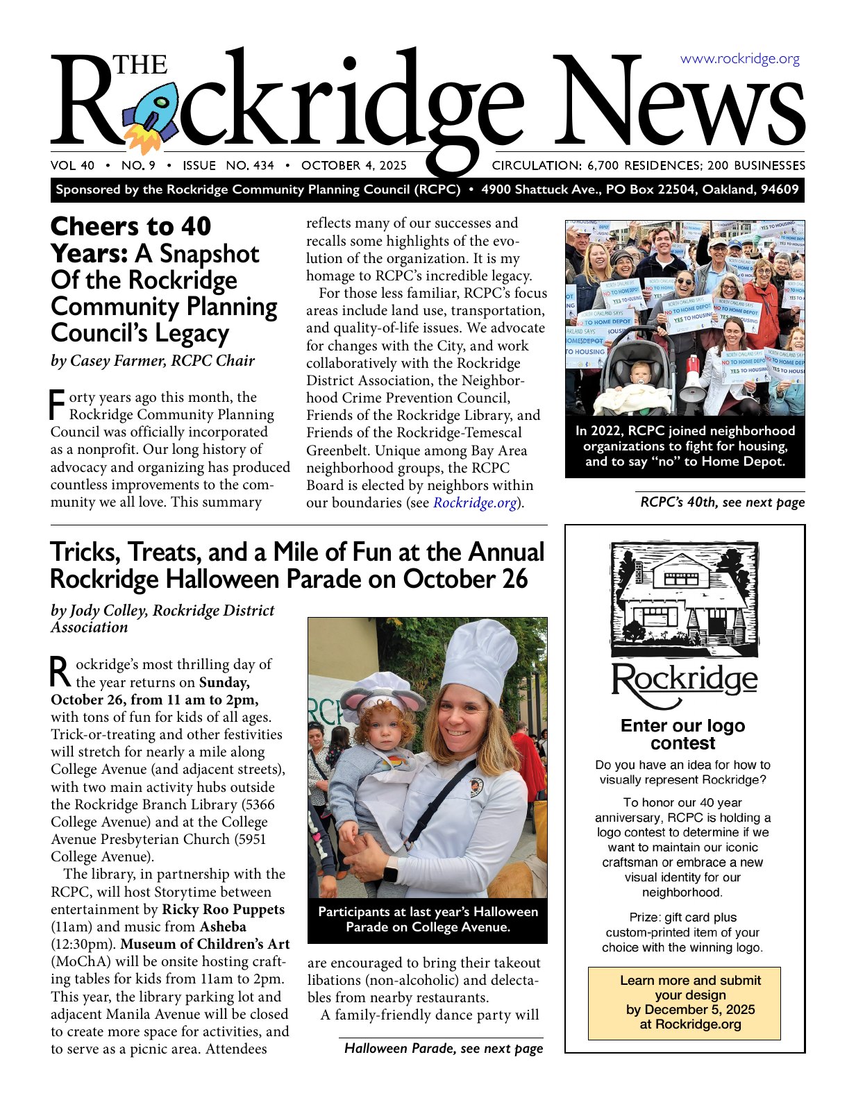 Click to zoom in The Rockridge News, October 2025, page 1