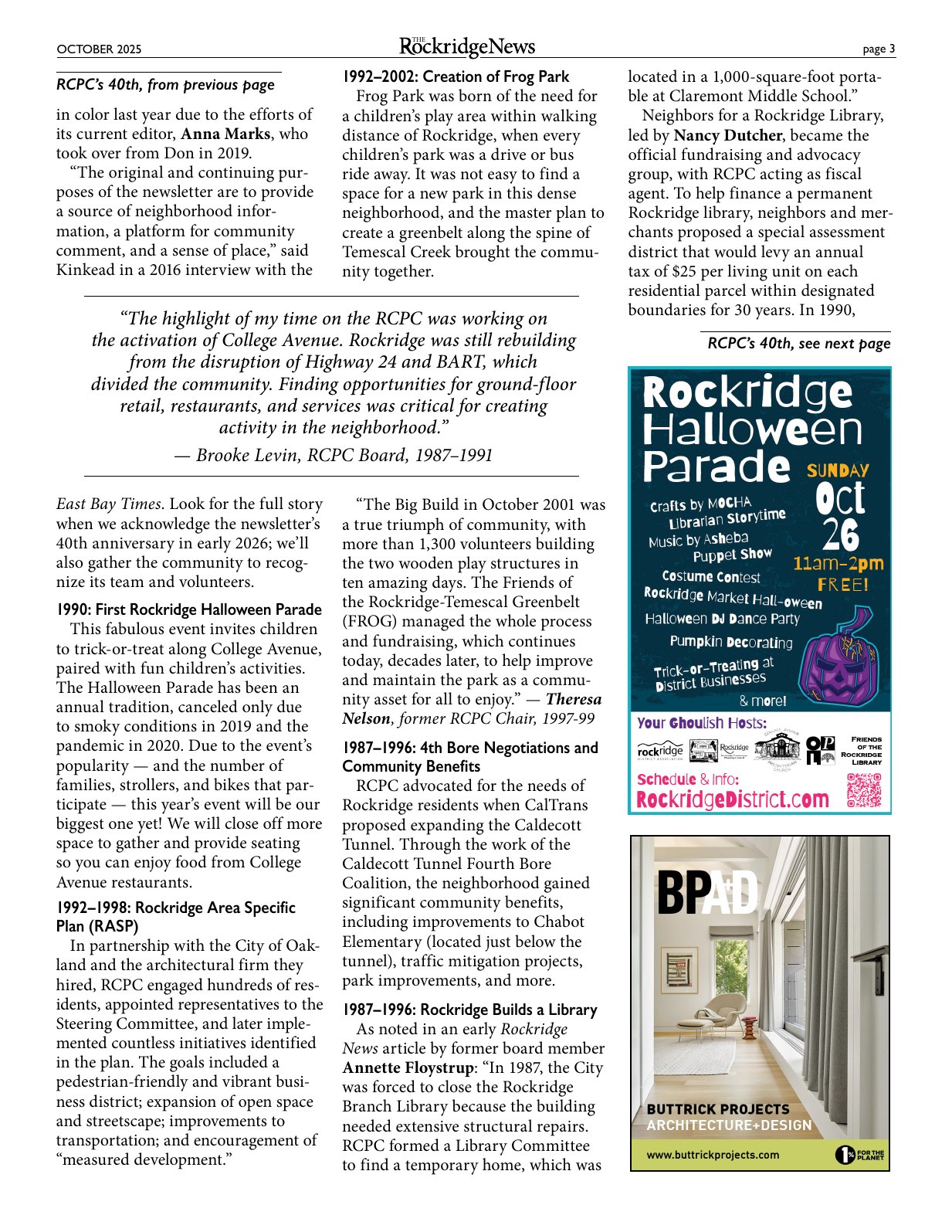 Click to zoom in The Rockridge News, October 2025, page 3