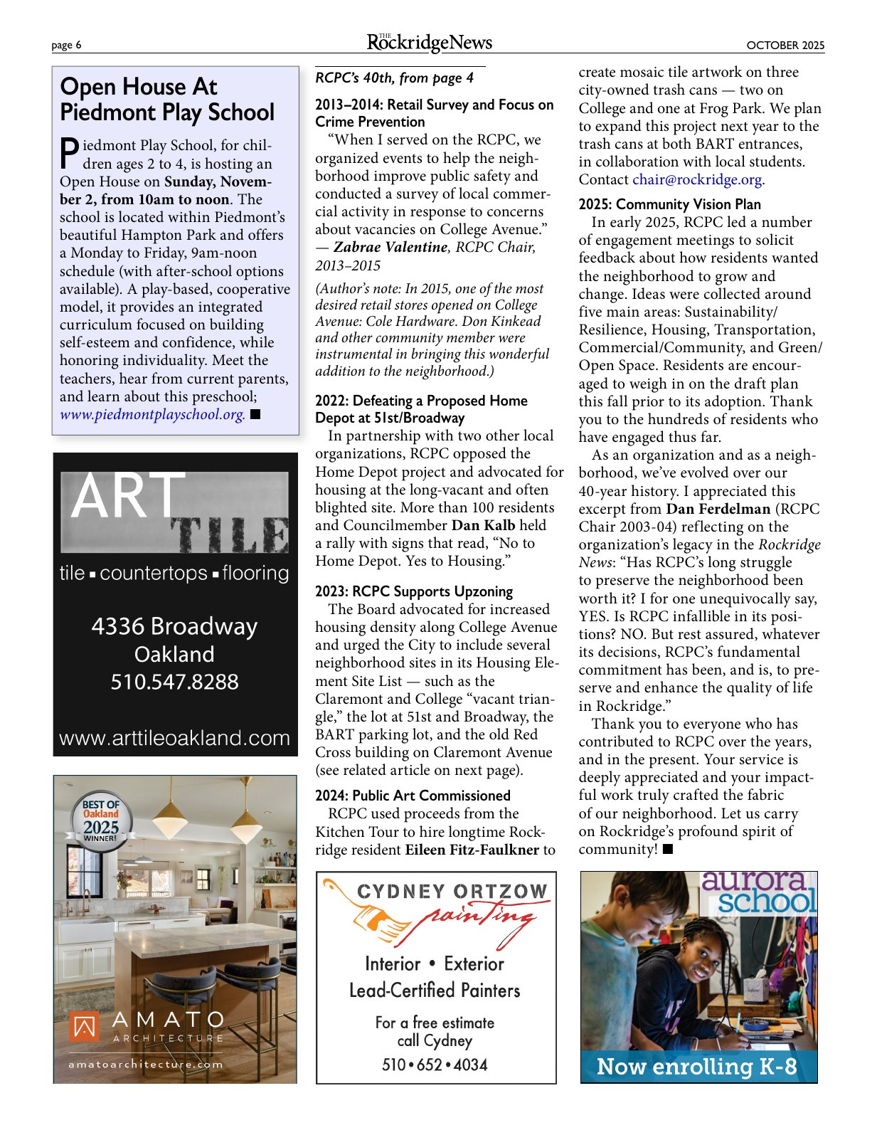 Click to zoom in The Rockridge News, October 2025, page 6