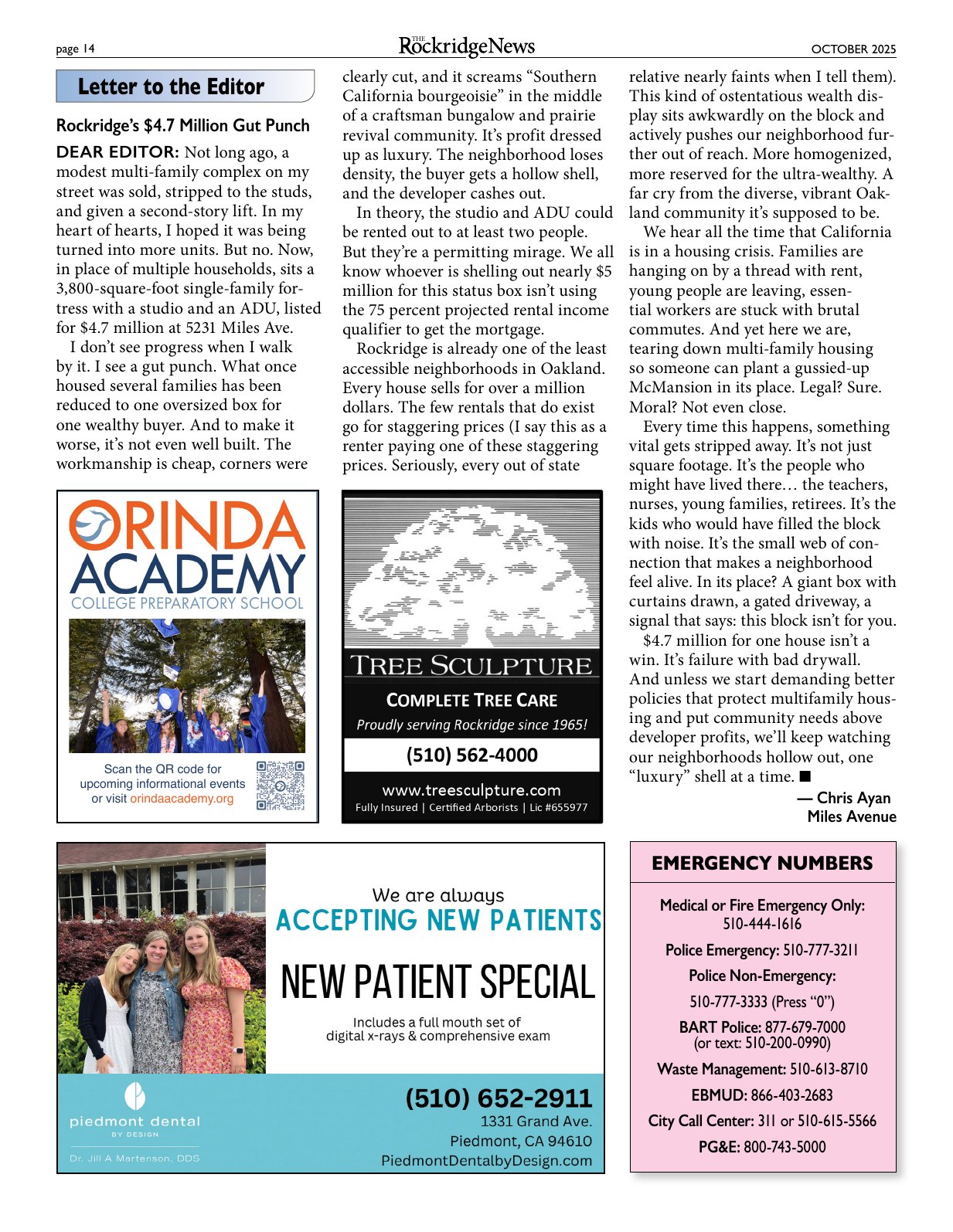 Click to zoom in The Rockridge News, October 2025, page 14