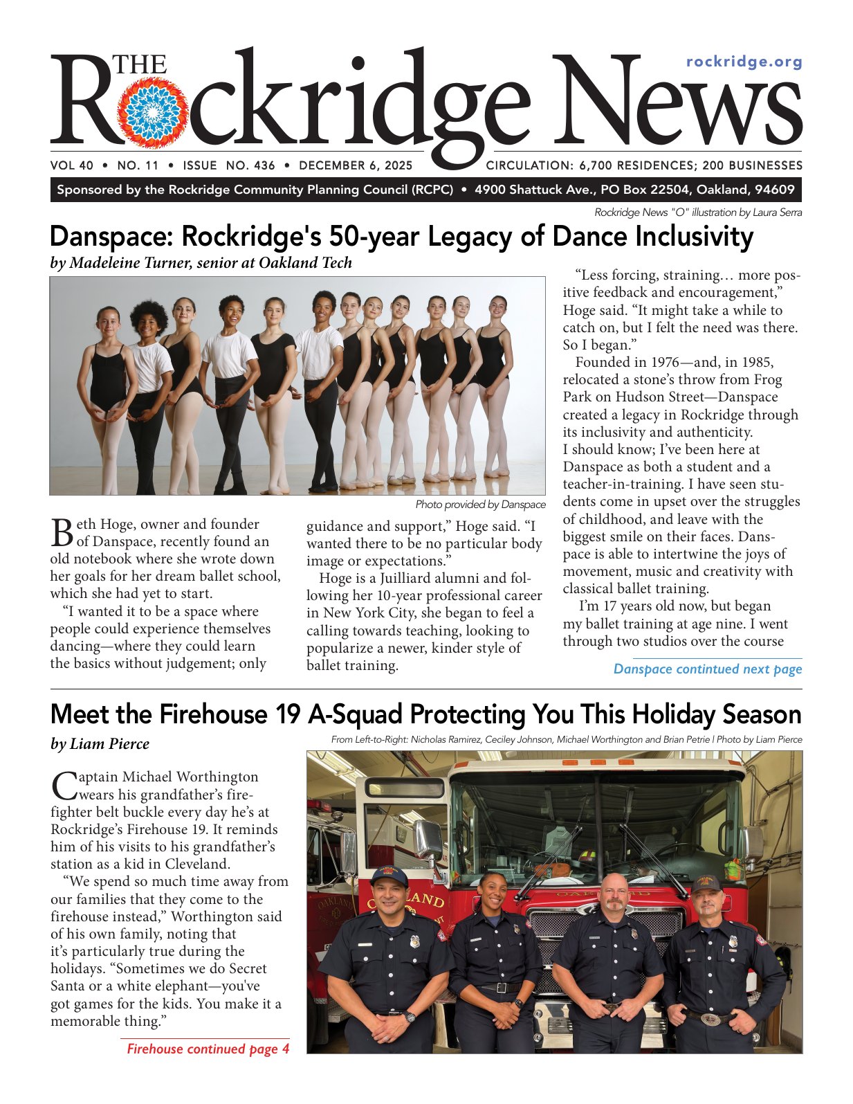 Click to zoom in The Rockridge News, December 2025, page 1