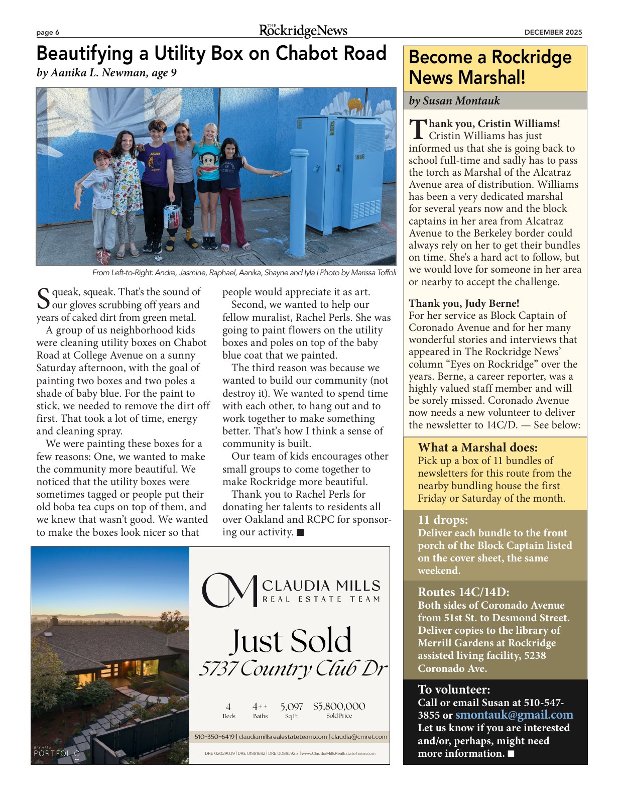 Click to zoom in The Rockridge News, December 2025, page 6