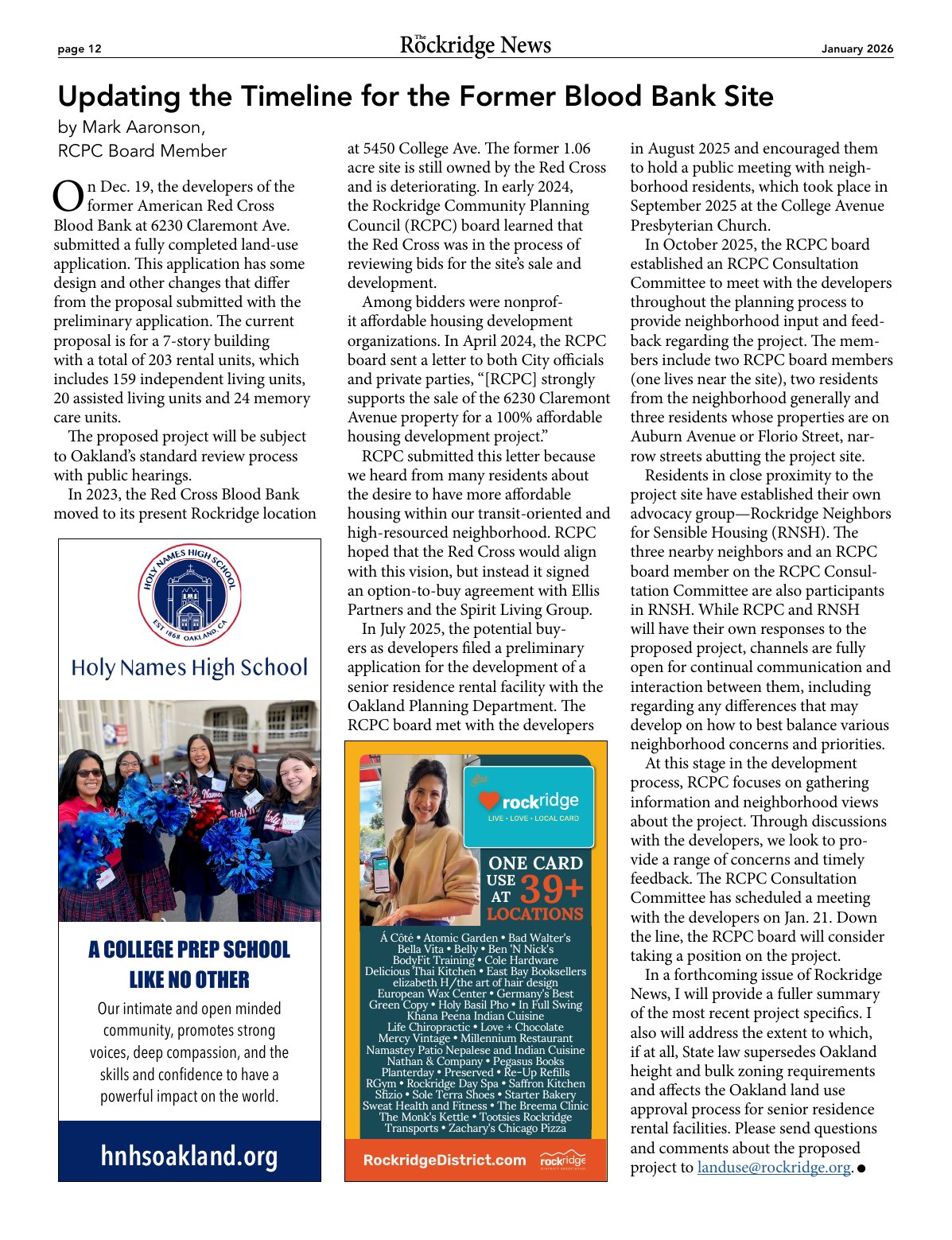 Click to zoom in The Rockridge News, January 2026, page 12