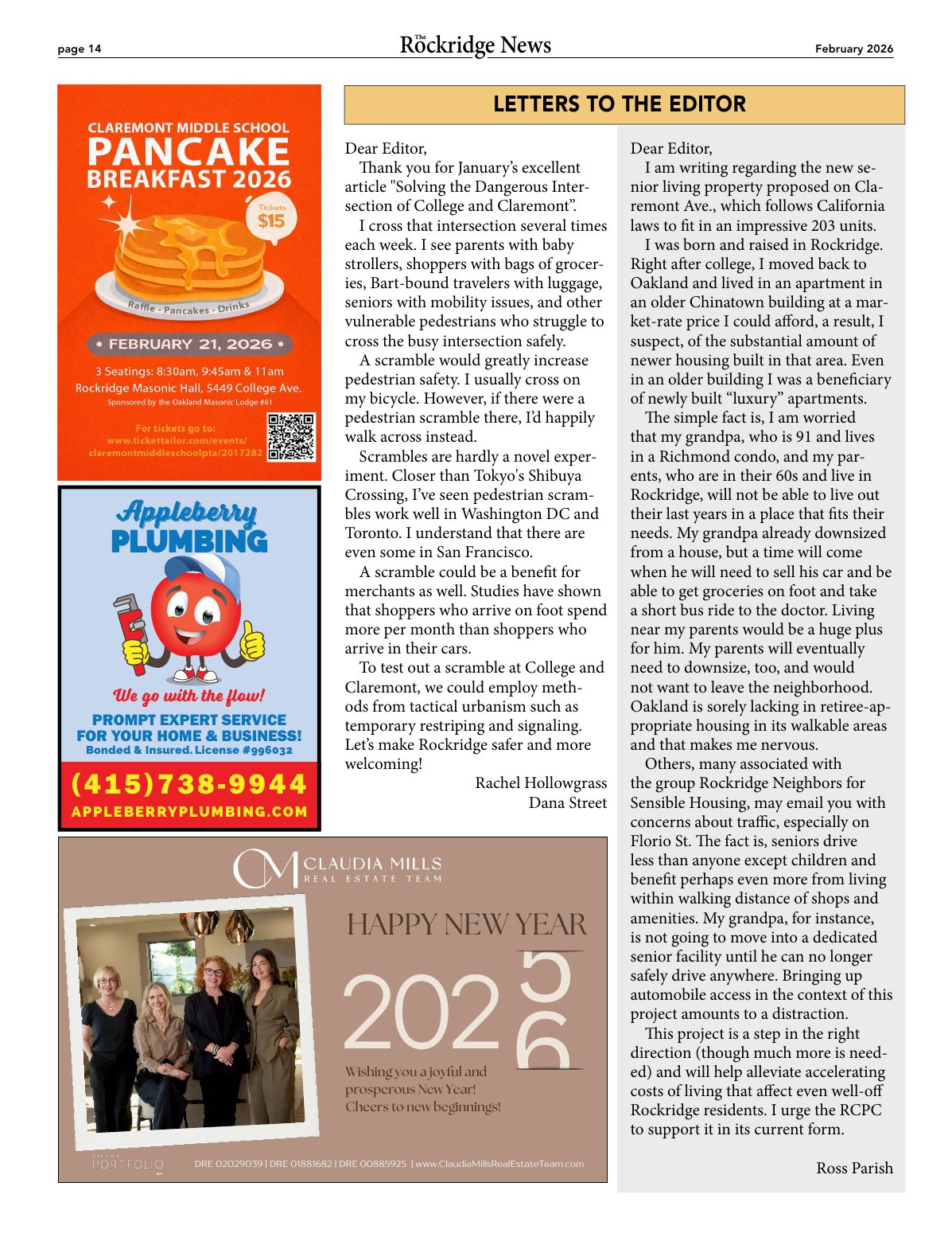 Click to zoom in The Rockridge News, February 2026, page 14
