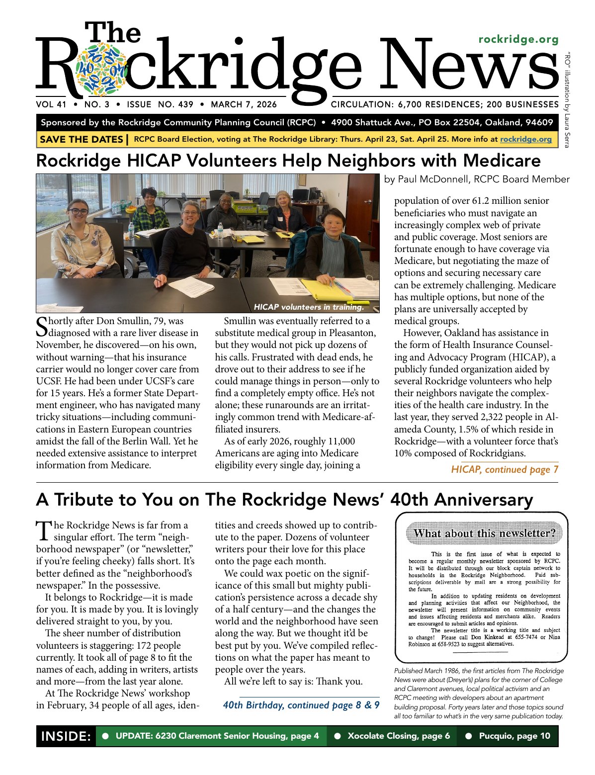 Click to zoom in The Rockridge News, March 2026, page 1