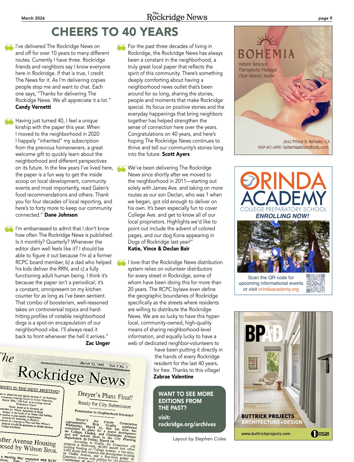 Click to zoom in The Rockridge News, March 2026, page 9