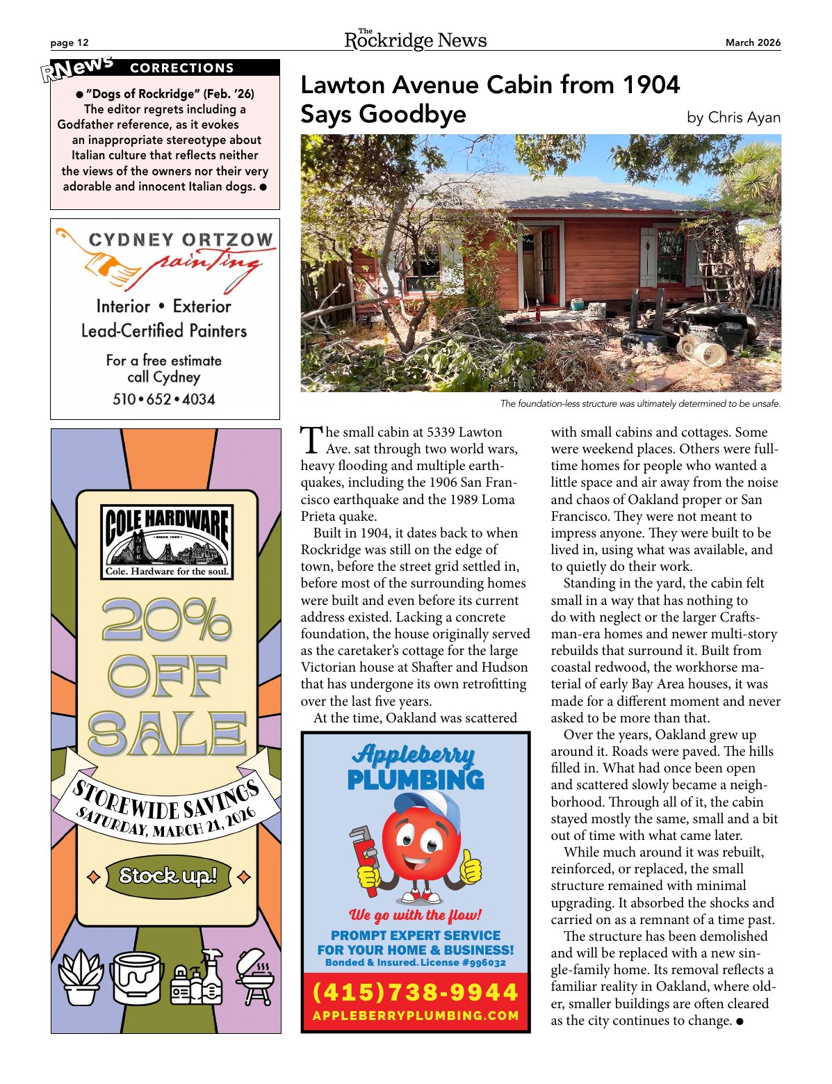 Click to zoom in The Rockridge News, March 2026, page 12