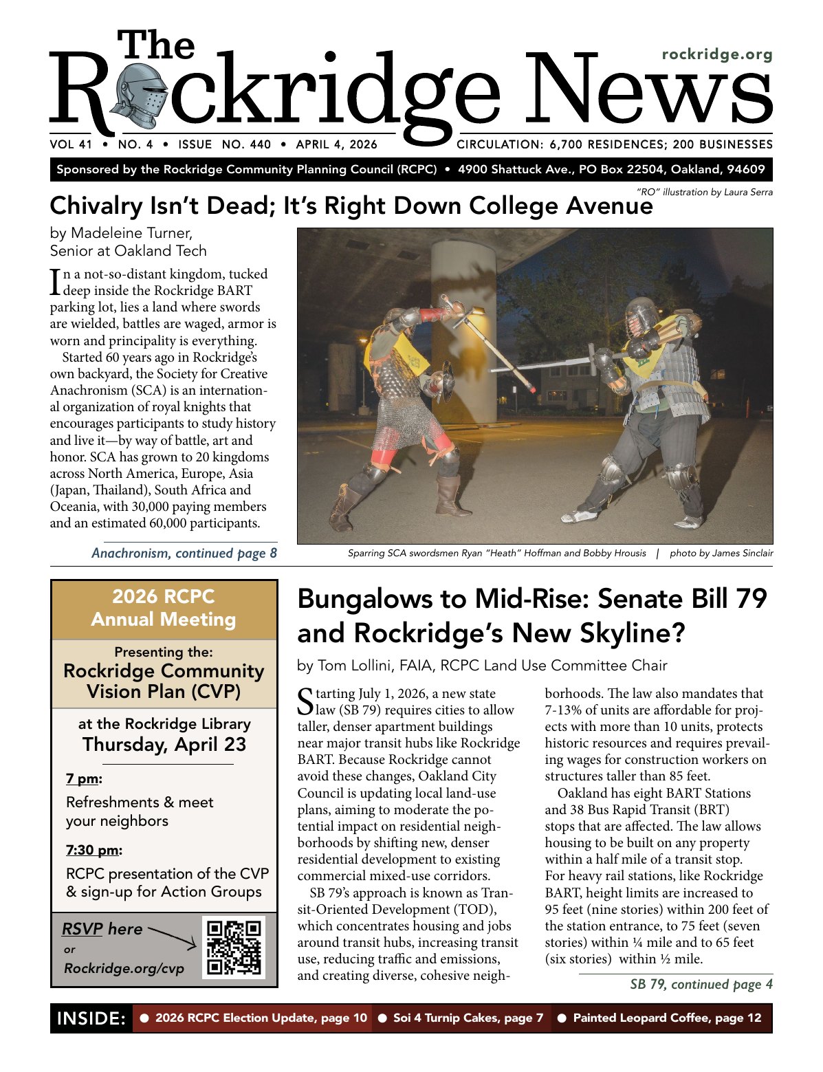 Click to zoom in The Rockridge News, April 2026, page 1