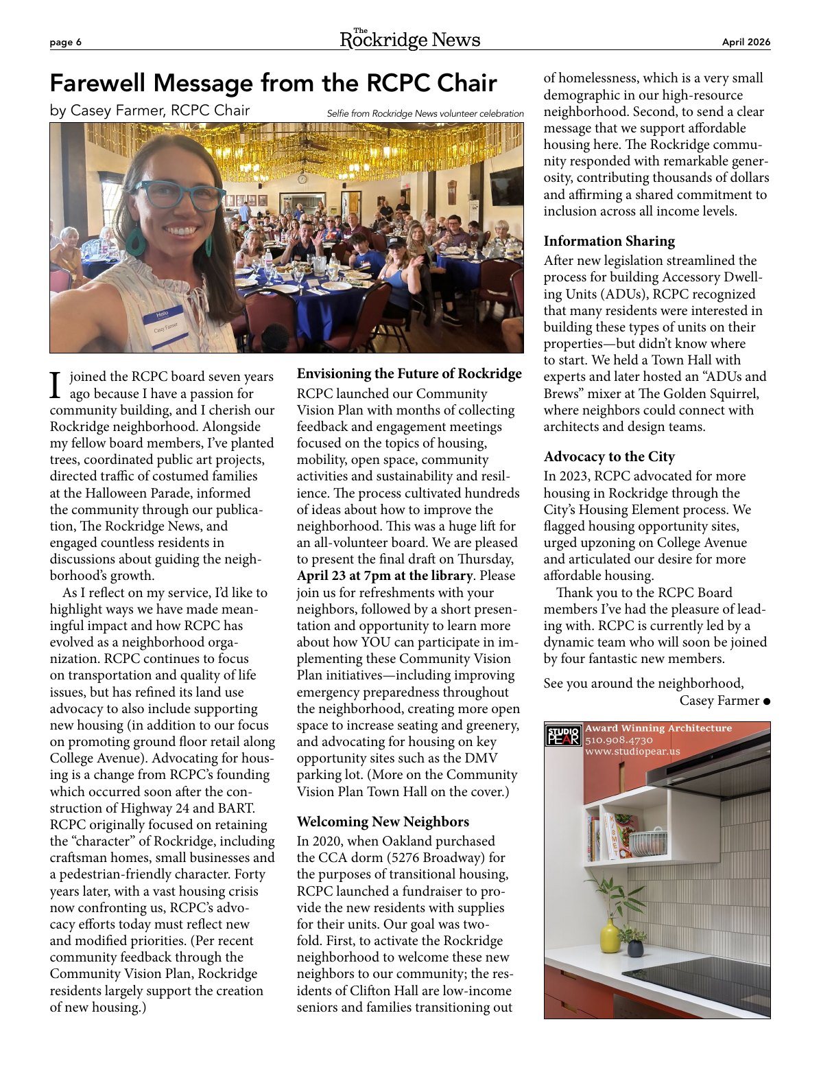 Click to zoom in The Rockridge News, April 2026, page 6