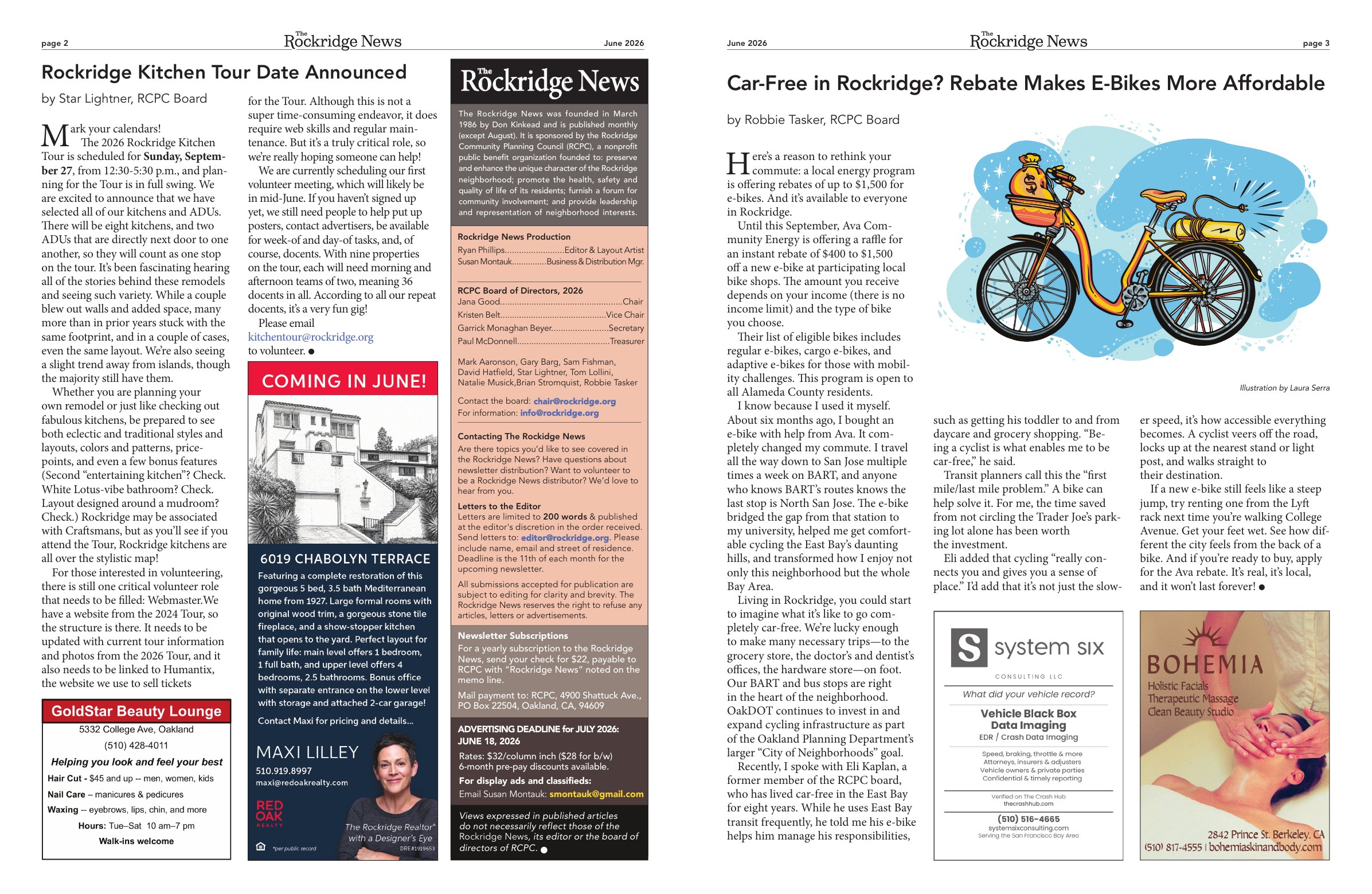 Click to zoom in The Rockridge News, June 2026, page 2